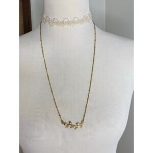 Sold on FB Marketplace! Integrated Layered Choker & Long Gold Leaf Necklace Set